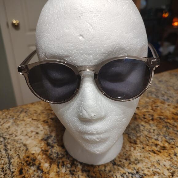 Cotton On Lorne Polarized Sunglasses Mens Gray Transparent Round Frame UV Cal 3 - Picture 2 of 14